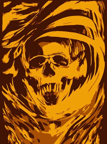 Arte Cor Dos Desenhos Animados Crânio — Fotografia de Stock