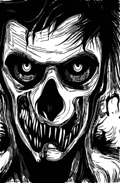 Black Whtie Skull Cartoon — Stock fotografie