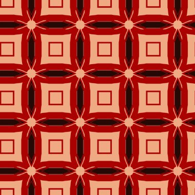 abstract geometric seamless pattern with red and black elements.