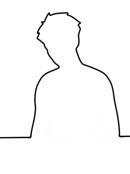 Continuous Line Drawing Man — Foto de Stock