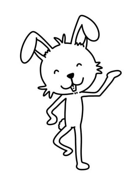 Чорно Білий Милий Кролик Вухами Кролика Розмальовки — стокове фото