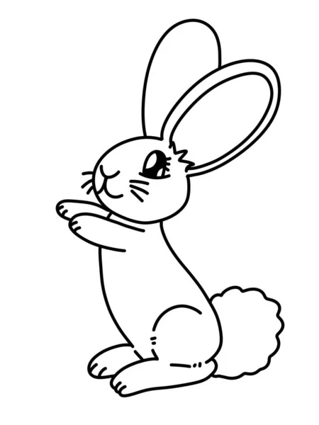 Black White Cute Rabbit Ears Bunny Coloring — Stok fotoğraf