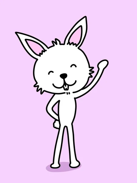 Cute Rabbit Cartoon Purple Background — Zdjęcie stockowe