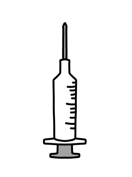 医療用注射器のアイコン 概要白地に隔離されたウェブデザインの注射ワクチンのシンボル — ストック写真