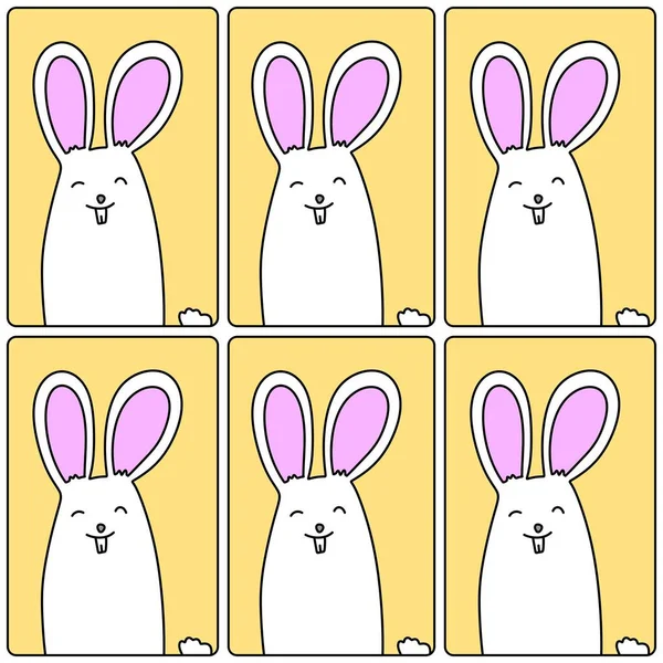 Set Cute Rabbits Illustration — Stock Fotó