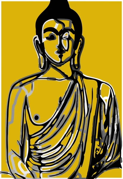 Τέχνη Χρώμα Του Σχήματος Buddha — Φωτογραφία Αρχείου