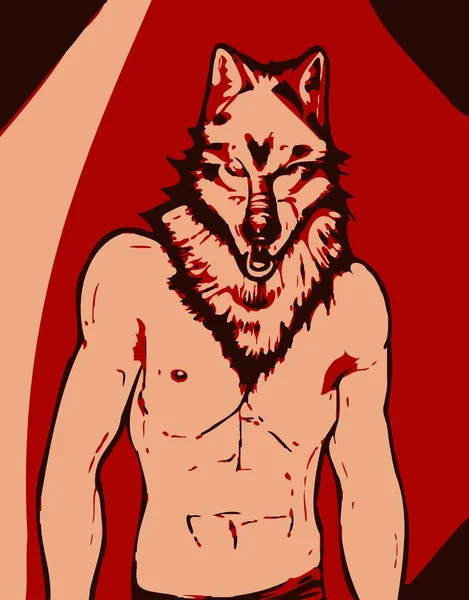Art Color Wolf Monster Cartoon — Fotografia de Stock