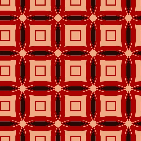 赤と黒の要素を持つ抽象的な幾何学的なシームレスなパターン — ストック写真