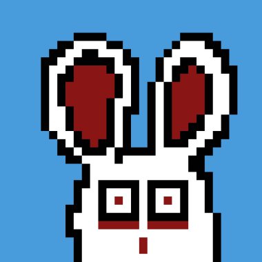 pixel art of cute rabbot cartoon