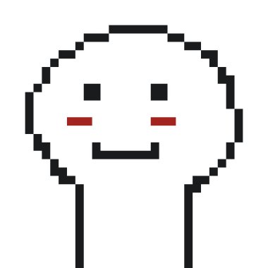 sevimli karikatür piksel sanatı