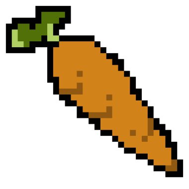 pixel art of cute carrot cartoon