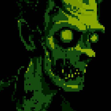 pixel art of zombie monster
