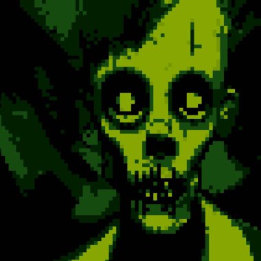 pixel art of zombie monster