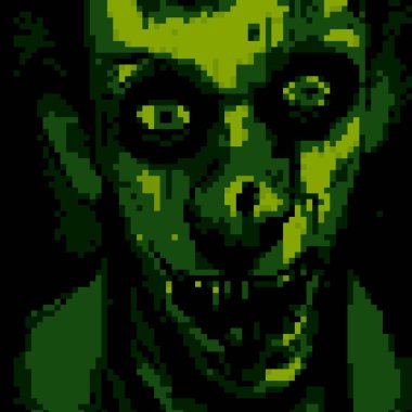 pixel art of zombie monster