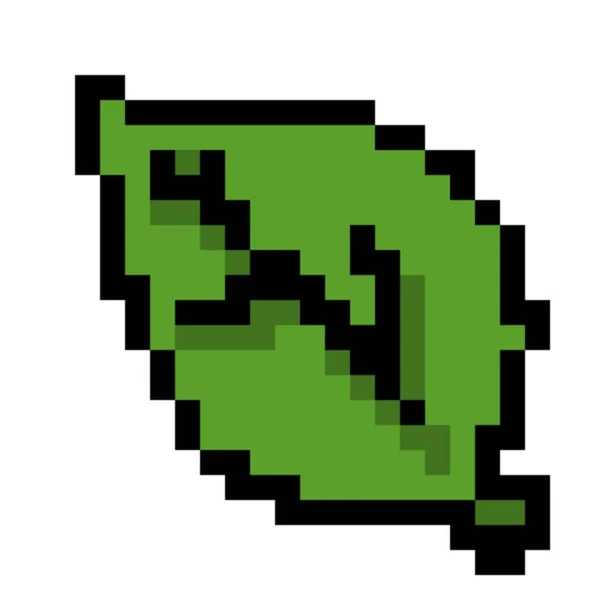 Pixel Art Leaf Icon — Stok fotoğraf