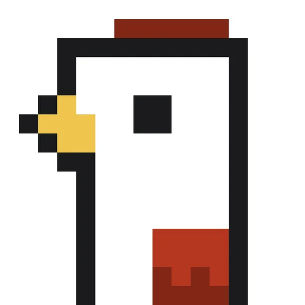 Pixel Art Cute Bird Cartoon —  Fotos de Stock