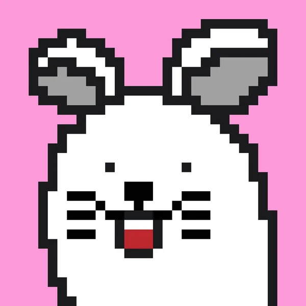 Pixel Art Cute Rabbit Cartoon — Foto de Stock