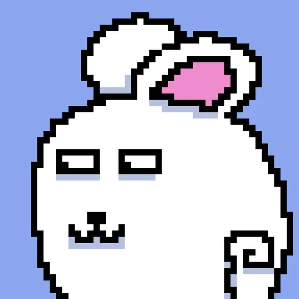 Pixel Art Cute Rabbit Cartoon — Photo