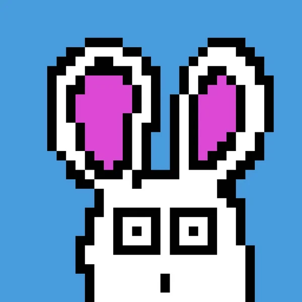 Pixel Art Cute Rabbit Cartoon — Photo