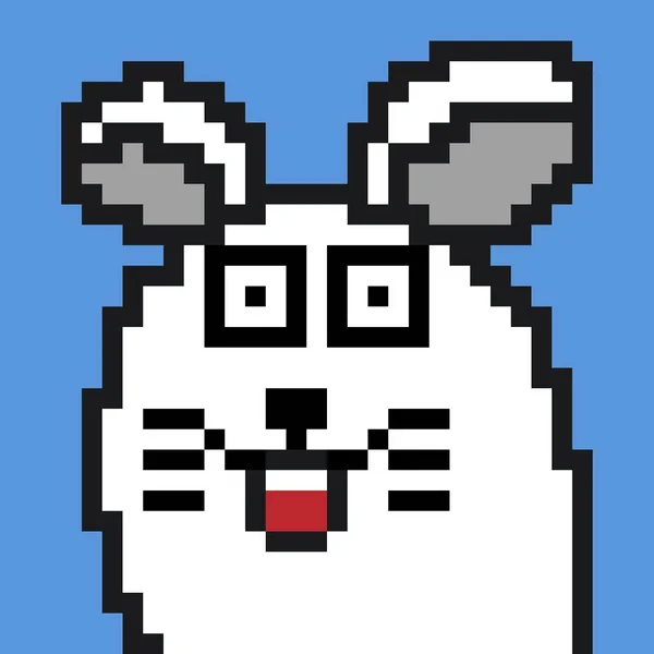 Pixel Art Rabbit Cartoon —  Fotos de Stock