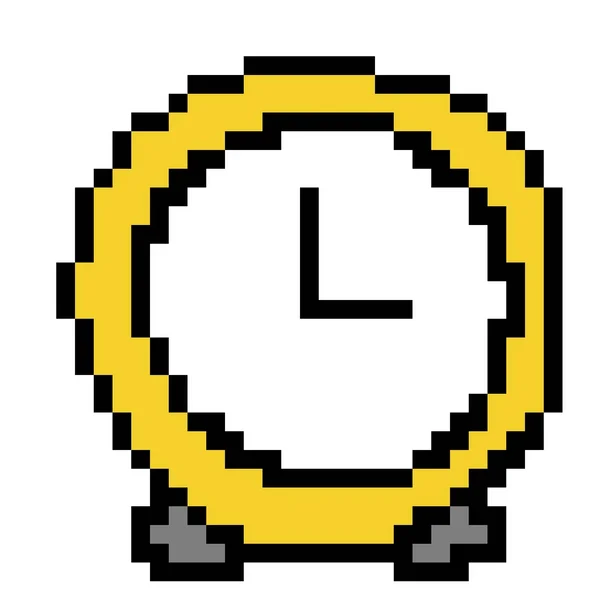 Pixel Art Clock Icon Cartoon Illustration — Foto de Stock