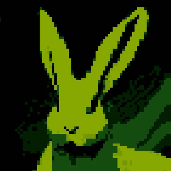 Pixel Art Rabbit Cartoon — 스톡 사진