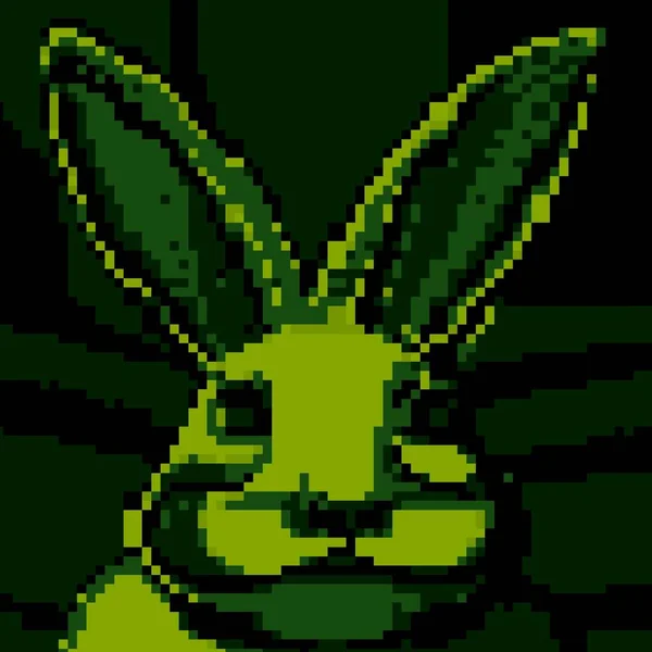Pixel Art Rabbit Cartoon — Foto de Stock