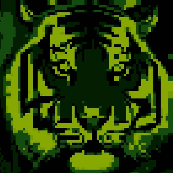 Піксельне Мистецтво Тигрового Монстра — стокове фото