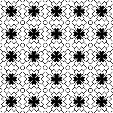 Siyah ve beyaz soyut geometrik şekillerin kusursuz deseni