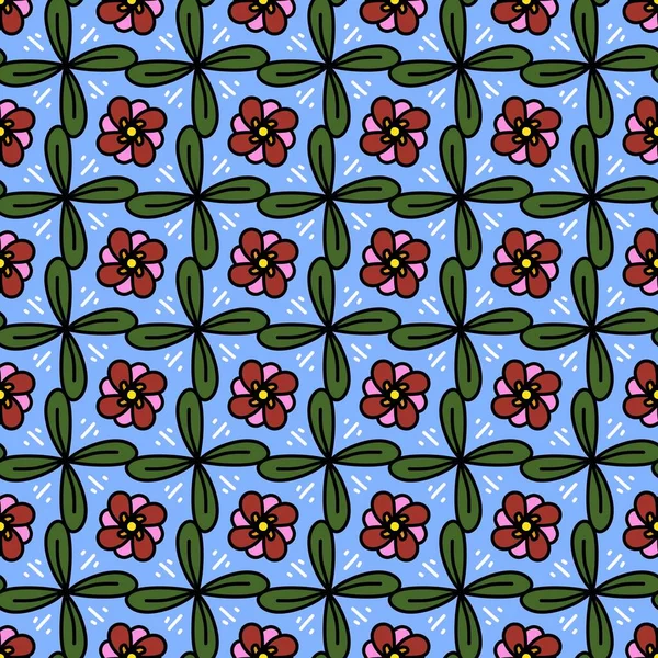 Nahtlose Muster Von Blumenmuster Hintergrund — Stockfoto