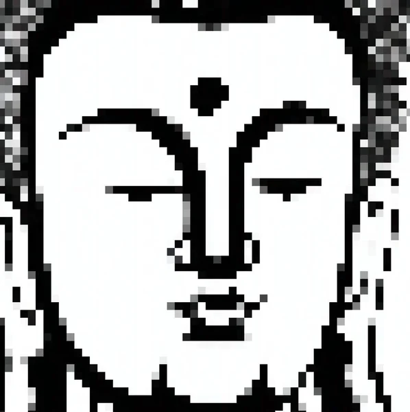 Pixel Art Buddha Statue — 스톡 사진