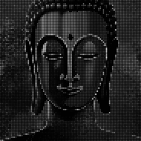 Černá Bílá Socha Buddhy — Stock fotografie