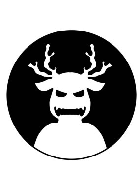 Canavar çizgi filminden siyah beyaz