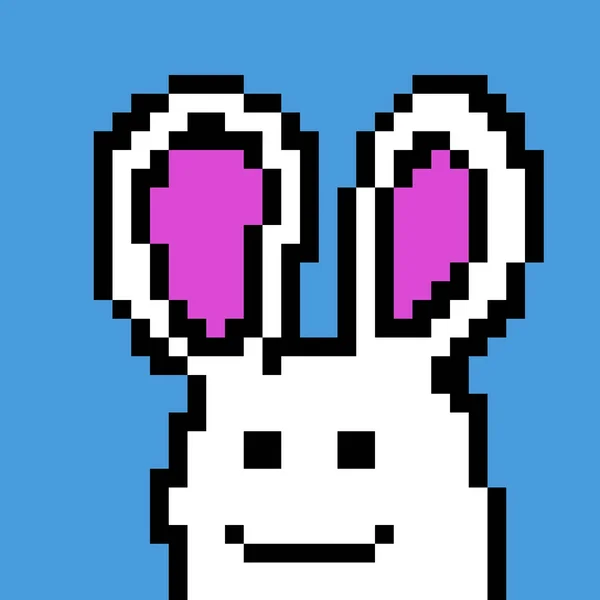Pixel Art Cute Rabbit Cartoon —  Fotos de Stock