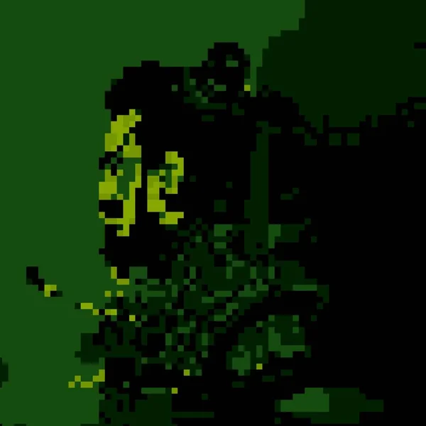 Pixel Art Samurai Man — Stockfoto