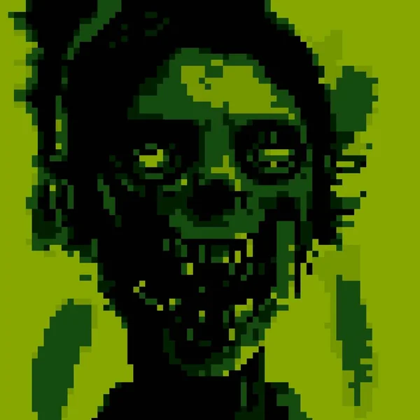 pixel art of zombie cartoon