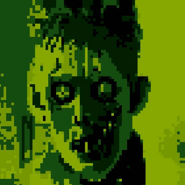 Pixel Kunst Des Zombie Cartoons — Stockfoto