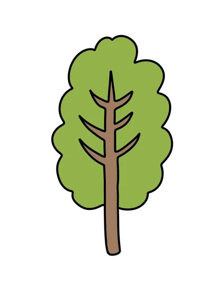 Green Plant Leaves Cartoon Icon White Background — Stok fotoğraf