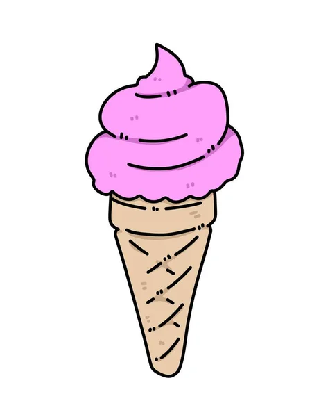 ice cream cone with a stick, illustration