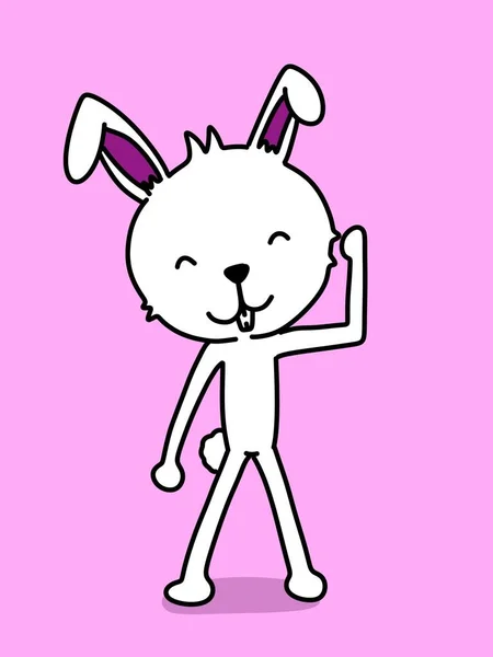 Иллюстрация Милой Карикатуры Кролика — стоковое фото