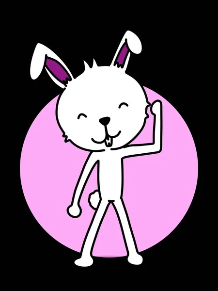 Cute Rabbit Cartoon Color Background — Photo