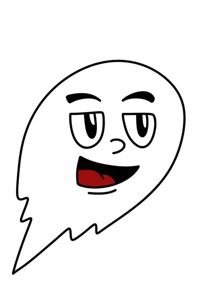 Dibujos Animados Fantasma Sobre Fondo Blanco —  Fotos de Stock
