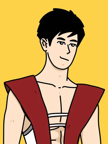 Illustration Young Man Red Dress — Photo
