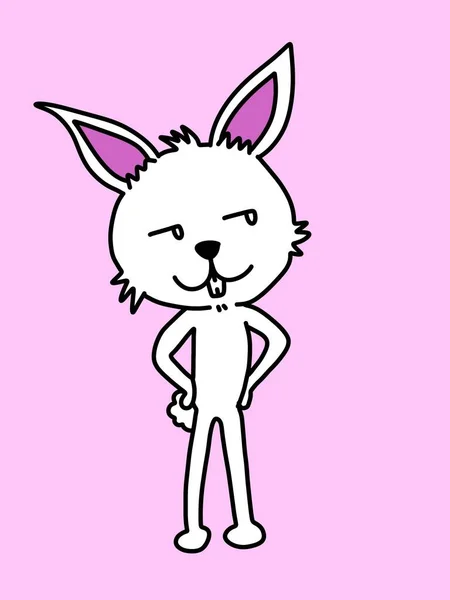 Милый Кролик Розовом Фоне — стоковое фото