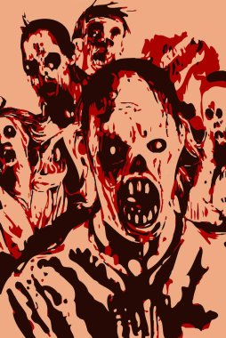 Zombi canavar çizgi filminin sanat rengi