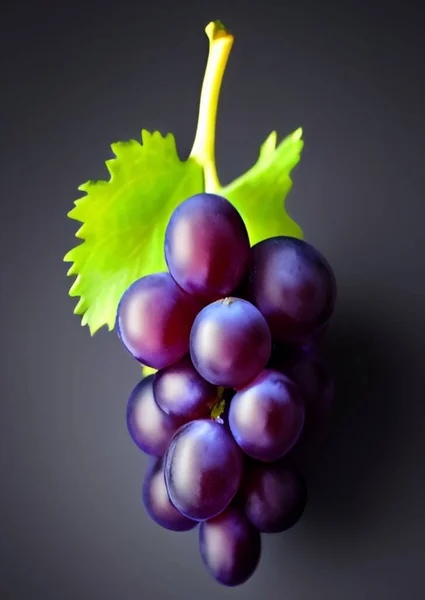 Bunch Fresh Ripe Grapes Black Background — Foto de Stock