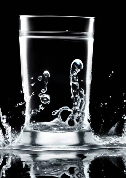 White Black Liquid Falling Dark Glass Background — Stockfoto