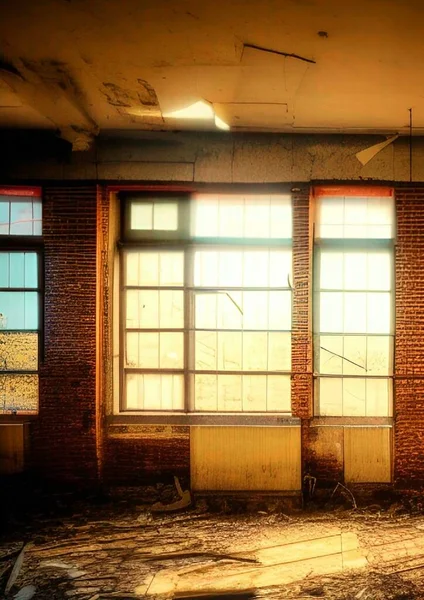 Old Abandoned House Wall Windows —  Fotos de Stock