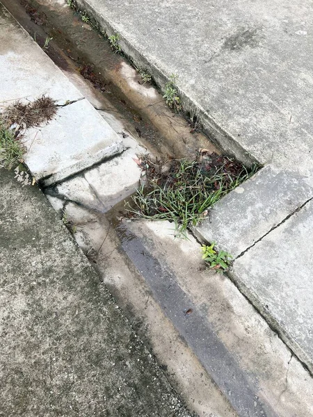 Pavimentazione Cemento Con Sacco Pietra — Foto Stock