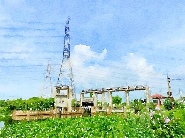 泰国乡村堤坝的艺术色彩 — 图库照片